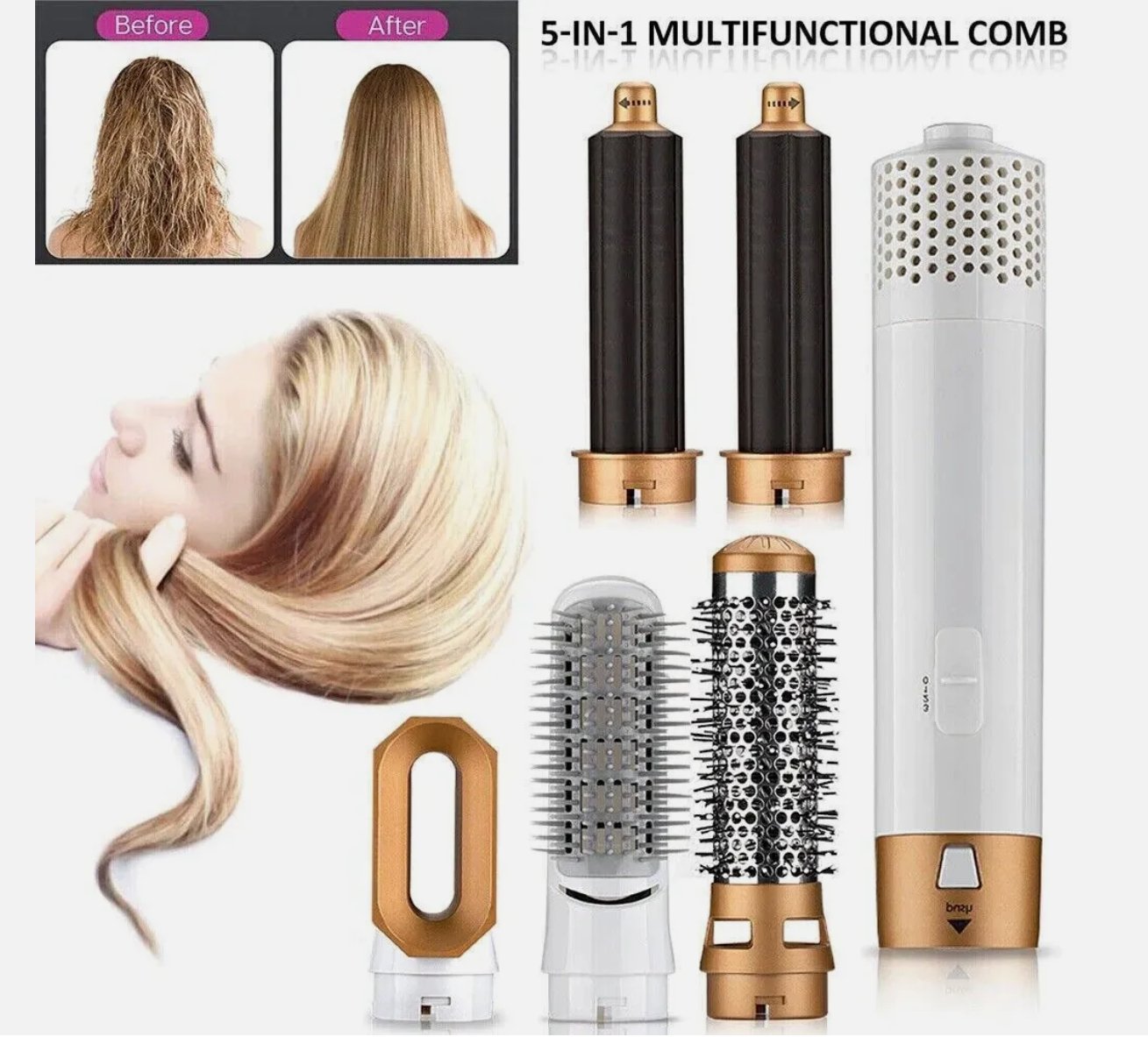 5‑in‑1 Hair Brush | فرشاة شعر 5‑في‑1 – Style & Smooth Effortlessly random colors